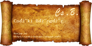 Csáki Böngér névjegykártya